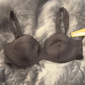 SKIMS Black Strapless Bikini Set